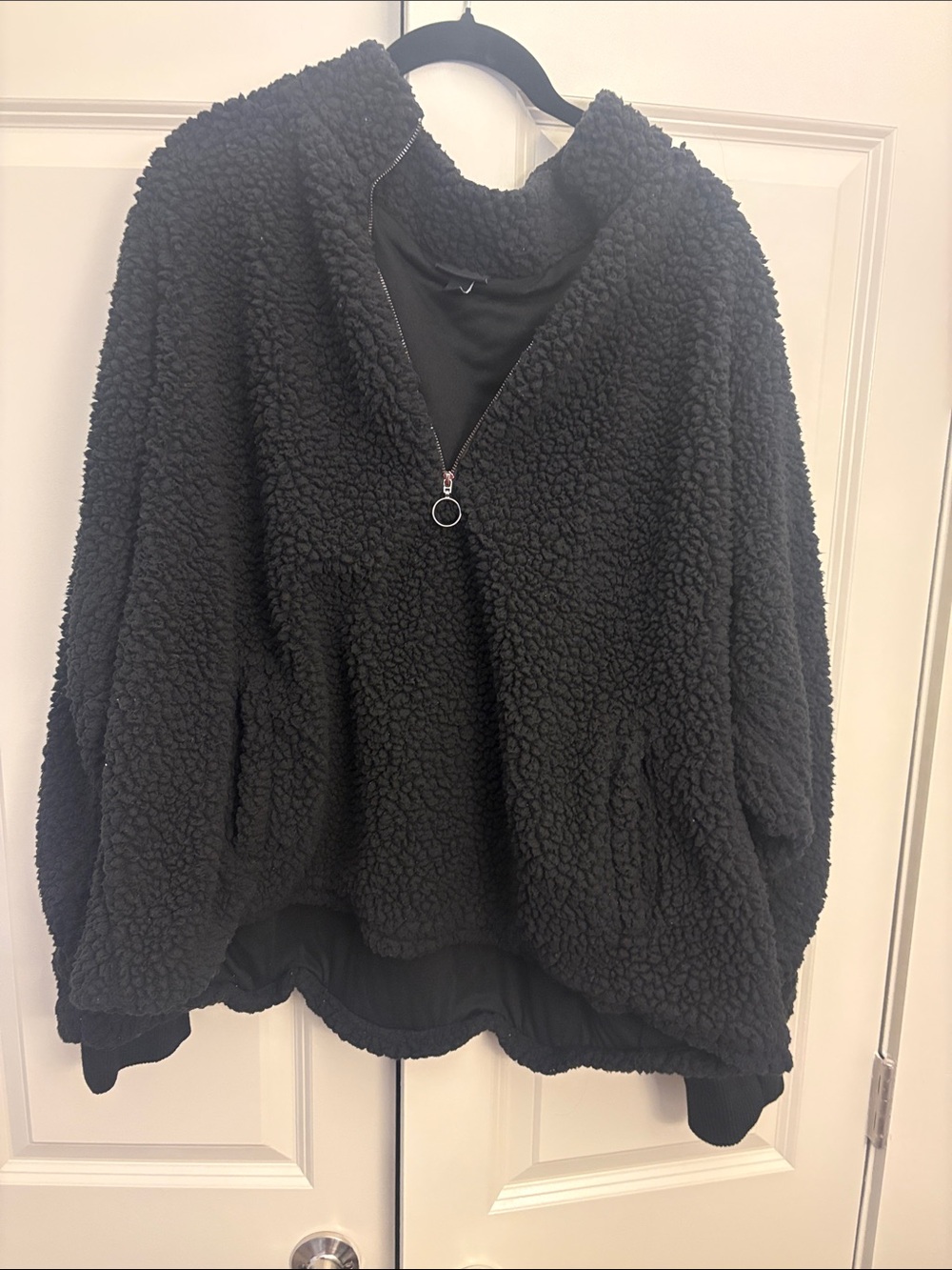 Black Sherpa Torrid Half-Zip Pullover Jacket